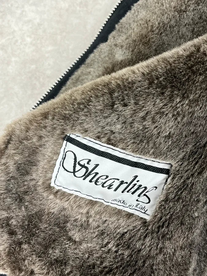 Daniele Alessandrini Black Shearling Lined Suede Leather Jacket BIqIWoq 9