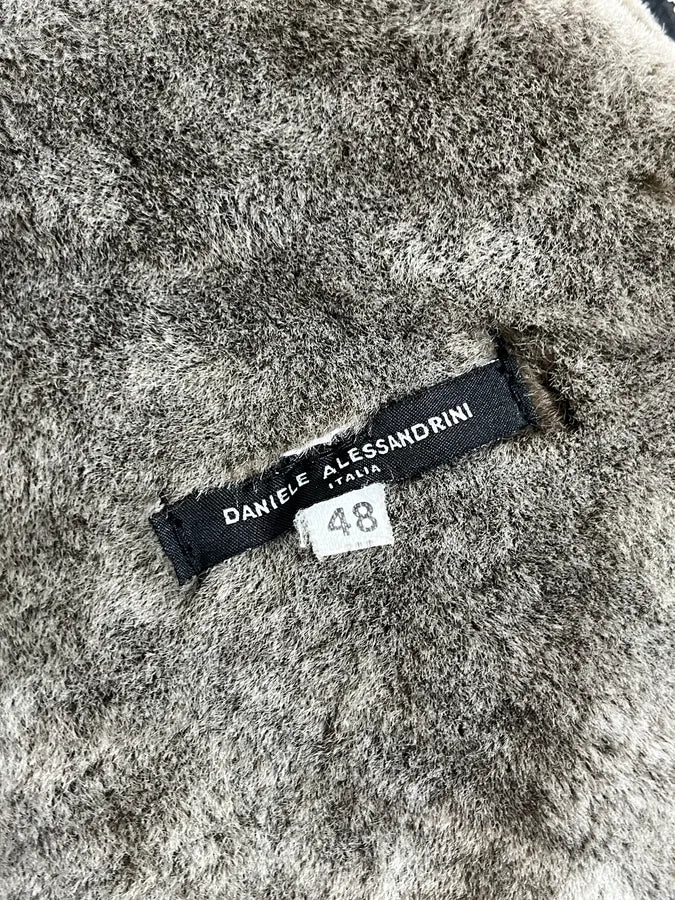 Daniele Alessandrini Black Shearling Lined Suede Leather Jacket BIqIWoq 10