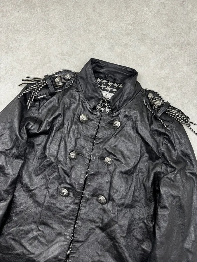 Daniele Alessandrini Black Silver Ornaments Officer Jacket HDwQEjn 5