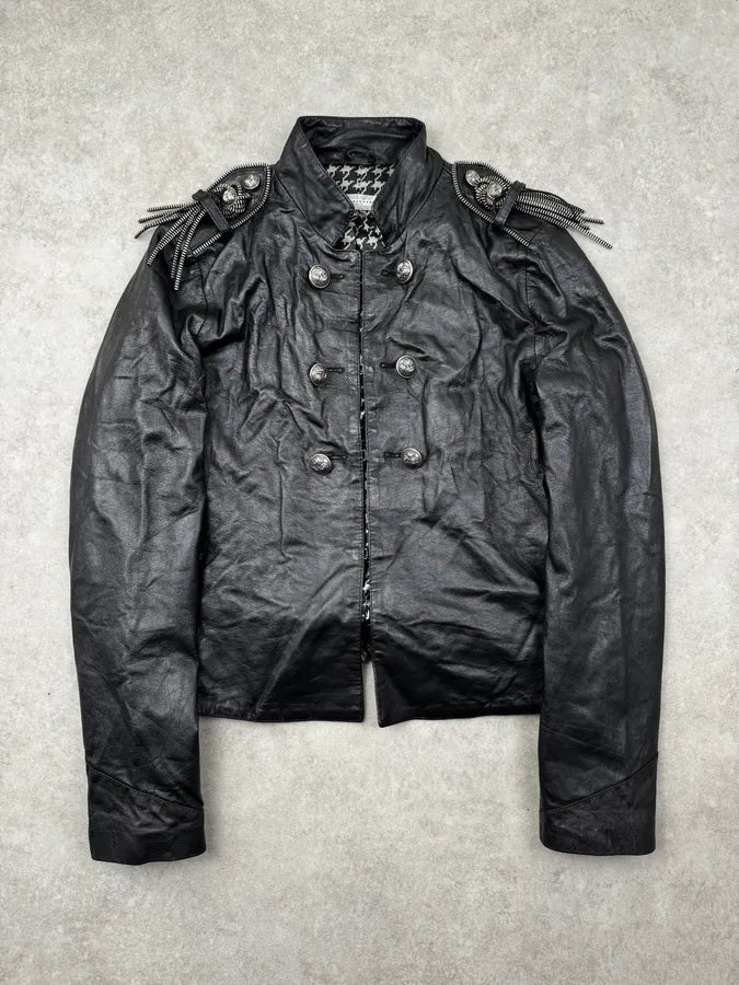 Daniele Alessandrini Black Silver Ornaments Officer Jacket HDwQEjn 0
