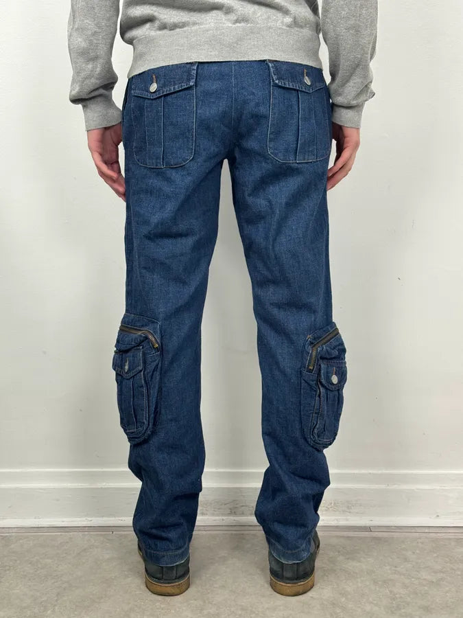 Daniele Alessandrini Blue Multi-Pocket Cargo Jeans HeBABuE 2