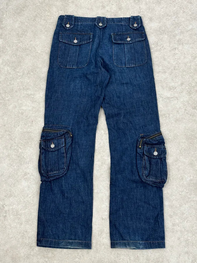 Daniele Alessandrini Blue Multi-Pocket Cargo Jeans HeBABuE 4