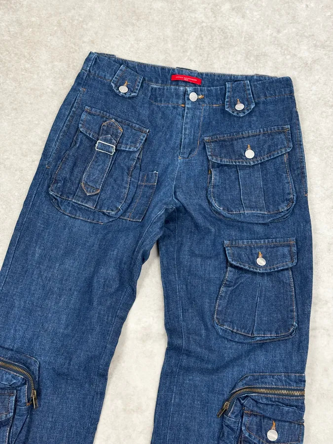Daniele Alessandrini Blue Multi-Pocket Cargo Jeans HeBABuE 5