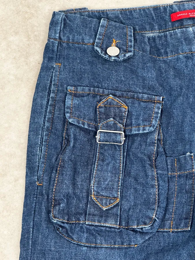 Daniele Alessandrini Blue Multi-Pocket Cargo Jeans HeBABuE 8