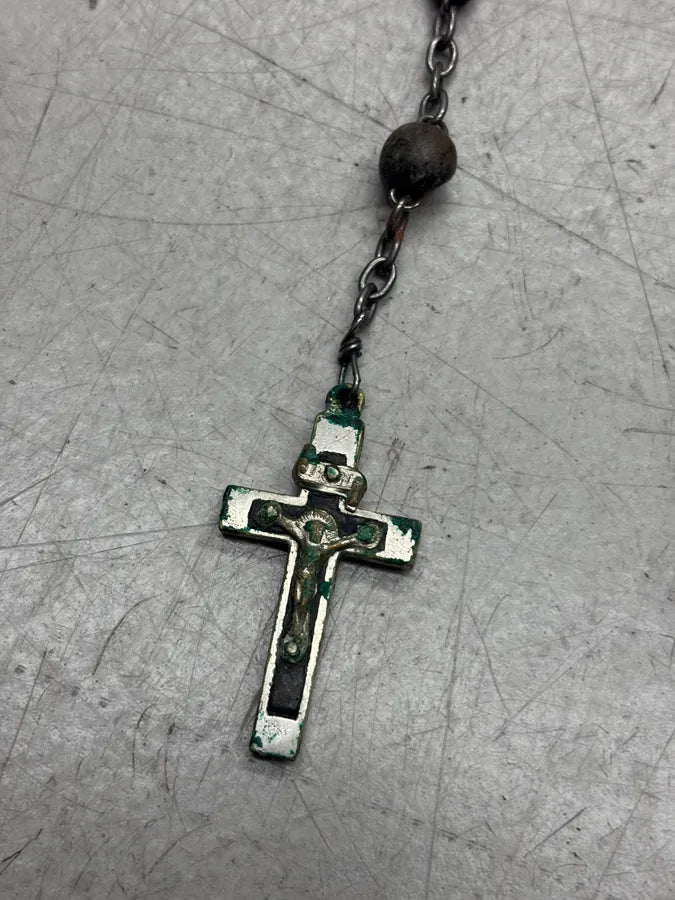 Archive Brown Beaded Cross Rosary Necklace IpfdVNa 5