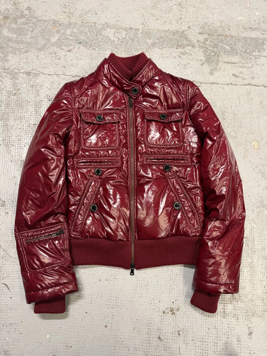 Daniele Alessandrini Bordeaux Red Patent Puffer British Puffer Jacket rwVdmvI 0