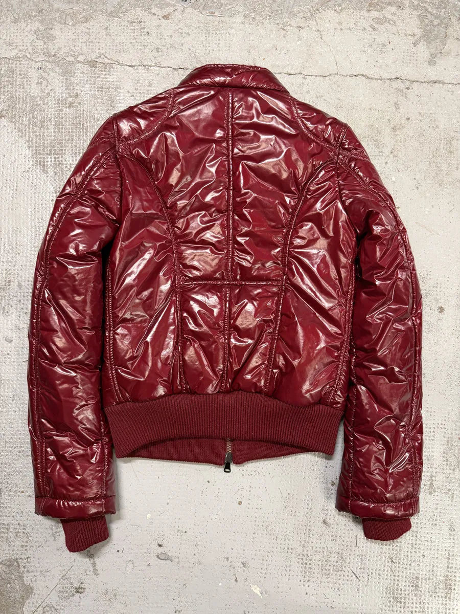 Daniele Alessandrini Bordeaux Red Patent Puffer British Puffer Jacket rwVdmvI 5