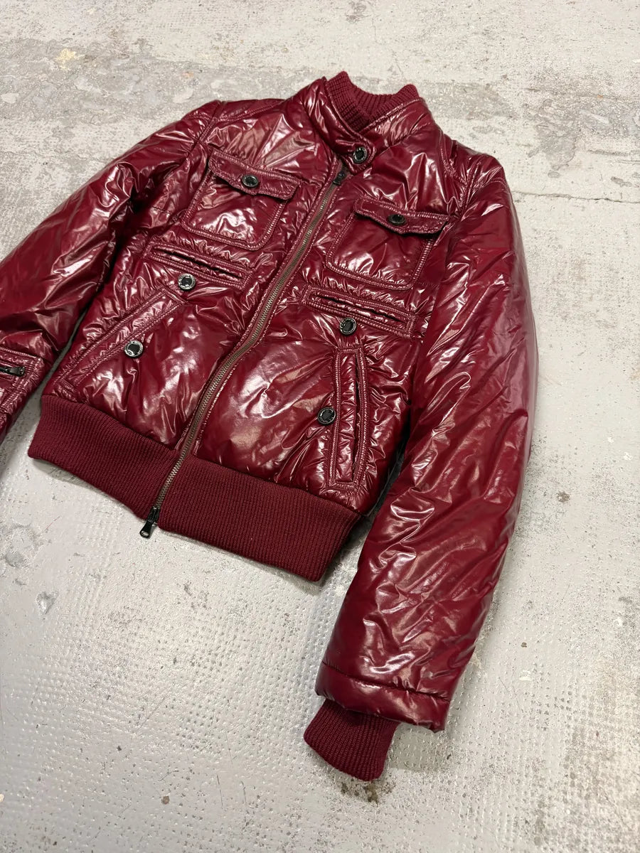 Daniele Alessandrini Bordeaux Red Patent Puffer British Puffer Jacket rwVdmvI 7