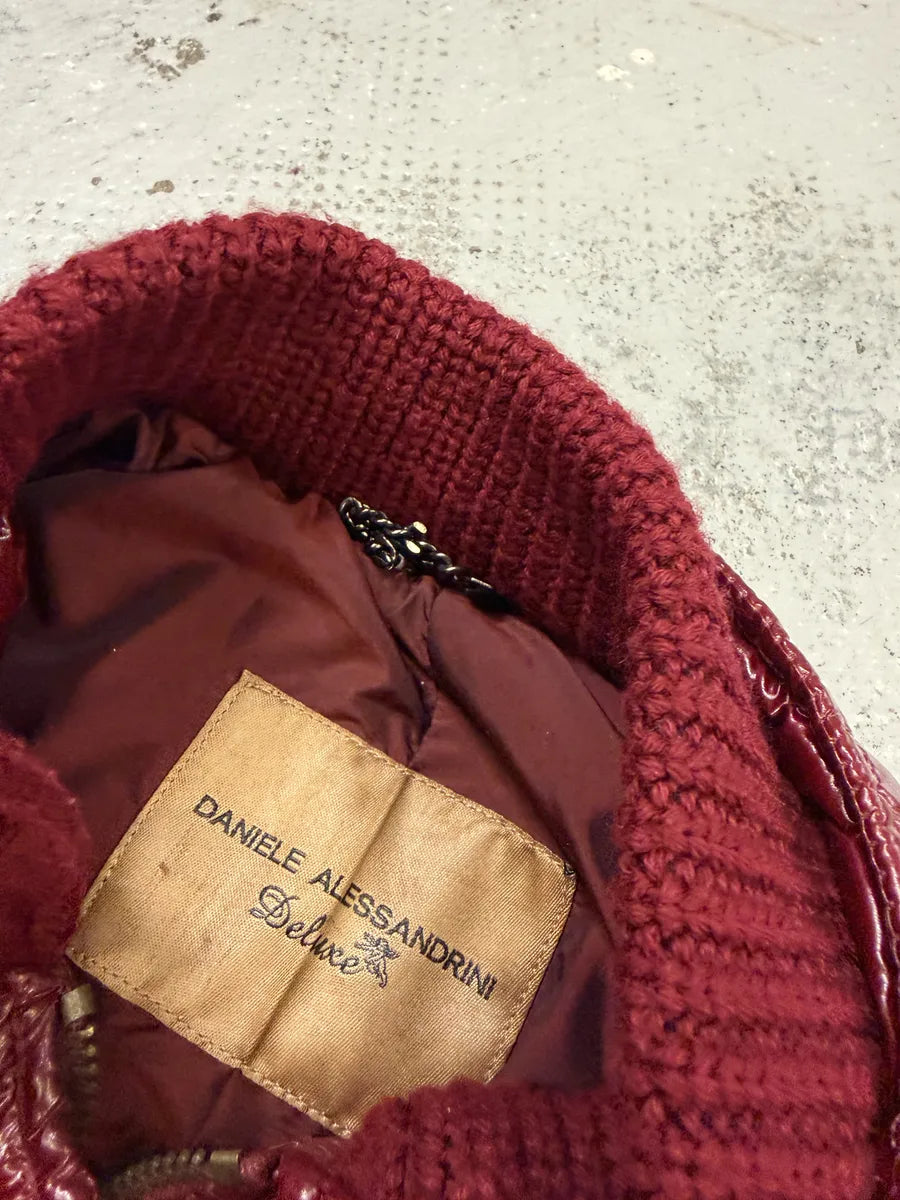 Daniele Alessandrini Bordeaux Red Patent Puffer British Puffer Jacket rwVdmvI 8