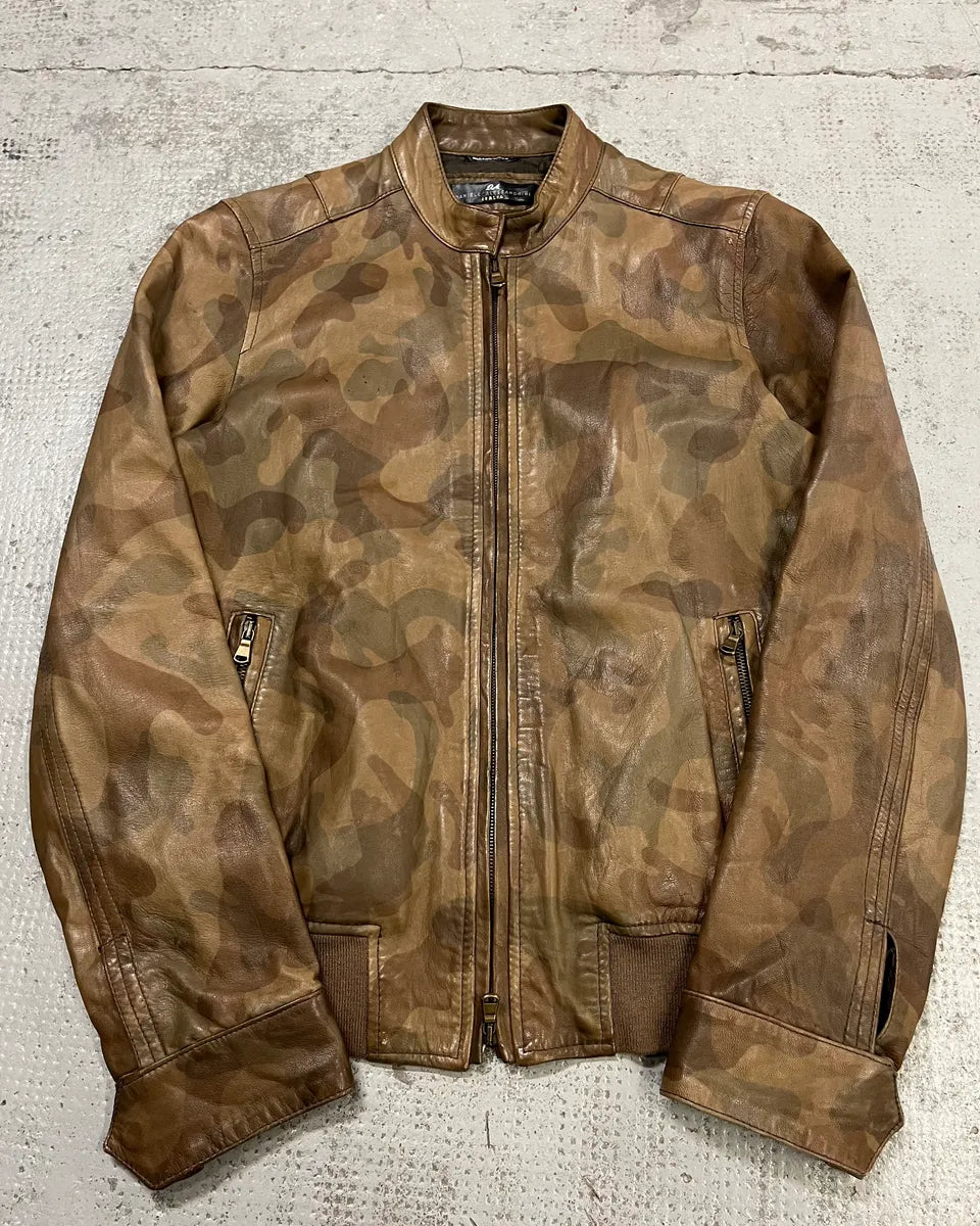 Daniele Alessandrini Brown Camo Leather Jacket  KcSLUQE 0