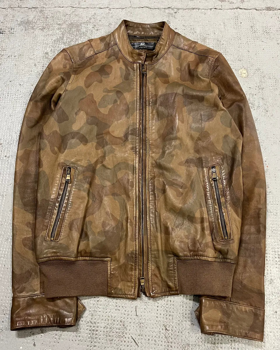 Daniele Alessandrini Brown Camo Leather Jacket  KcSLUQE 3