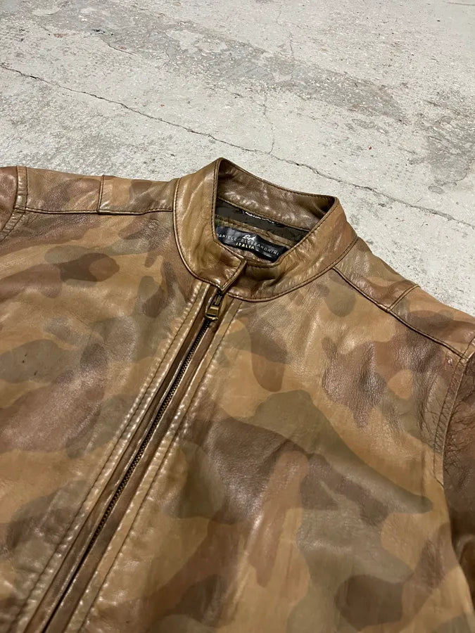 Daniele Alessandrini Brown Camo Leather Jacket  KcSLUQE 4