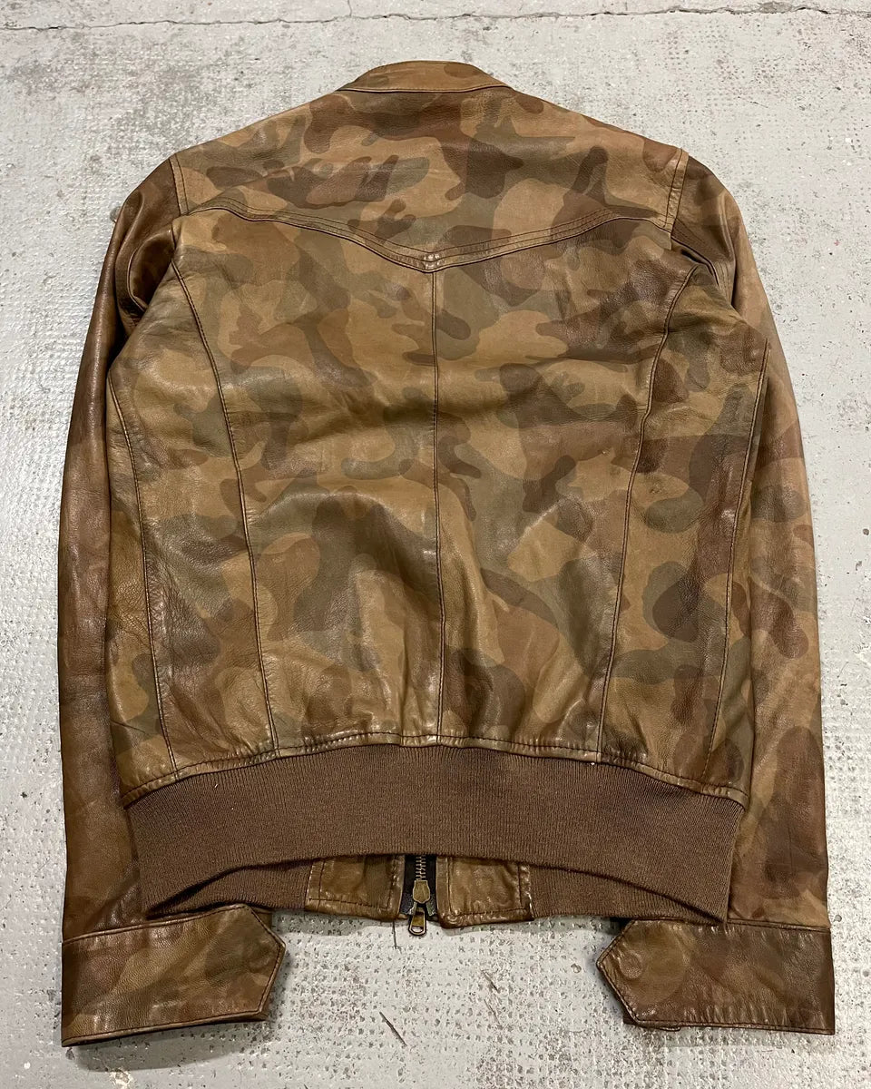 Daniele Alessandrini Brown Camo Leather Jacket  KcSLUQE 6