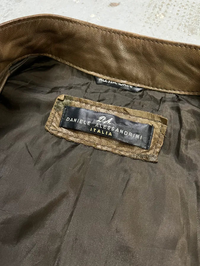Daniele Alessandrini Brown Camo Leather Jacket  KcSLUQE 8