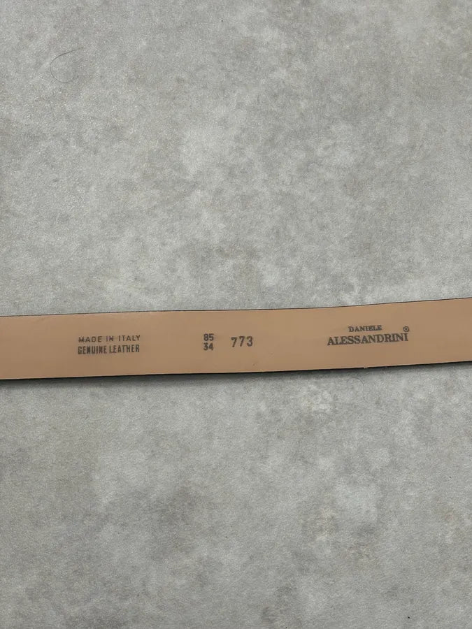 Daniele Alessandrini Brown Leather Belt Crocodile Embossed  SsHvXBU 8
