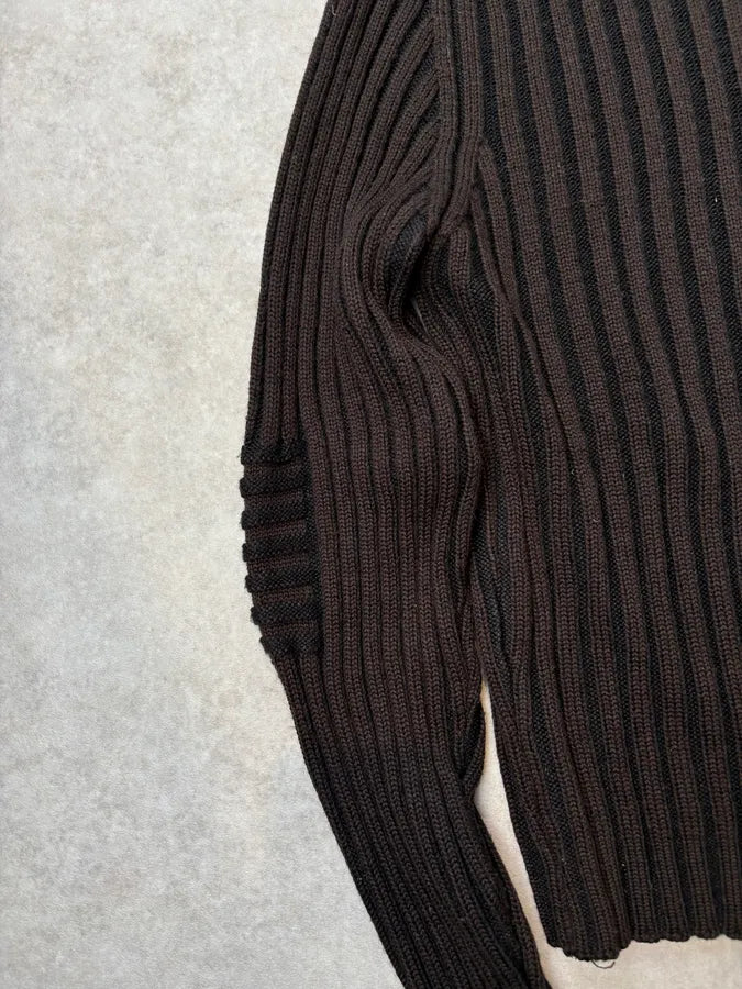 Daniele Alessandrini Brown Minimalist Zip-Up Sweater  EPwuUdS 7