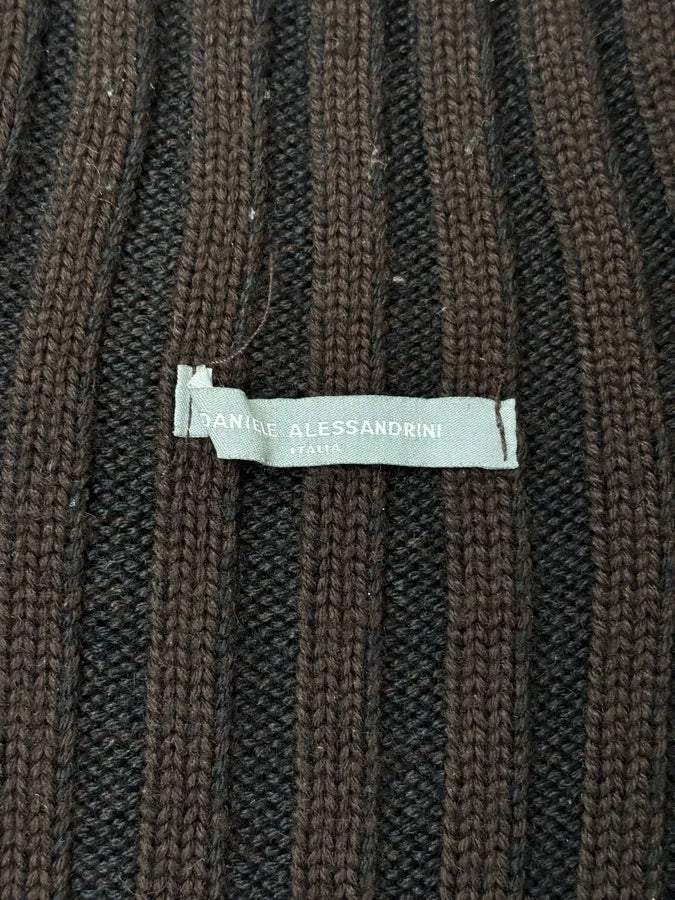 Daniele Alessandrini Brown Minimalist Zip-Up Sweater  EPwuUdS 8