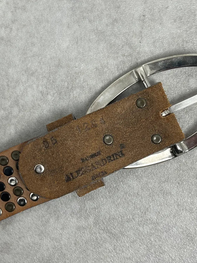 Daniele Alessandrini Brown Studded Leather Belt qzhgudO 6