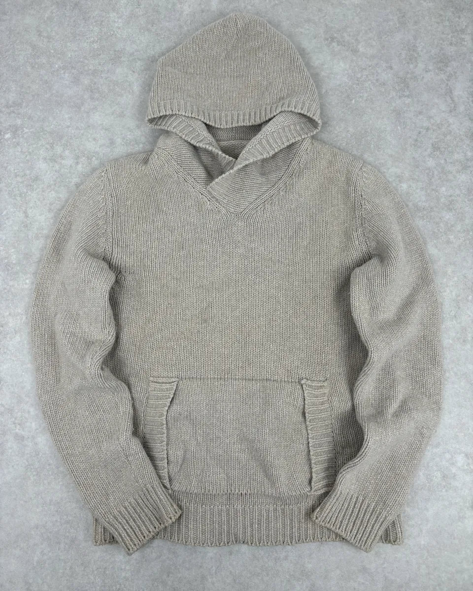Daniele Alessandrini Camel Beige Wool Hooded Sweater RtBDFQk 0