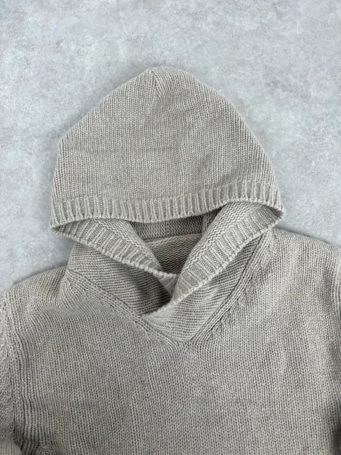 Daniele Alessandrini Camel Beige Wool Hooded Sweater RtBDFQk 3