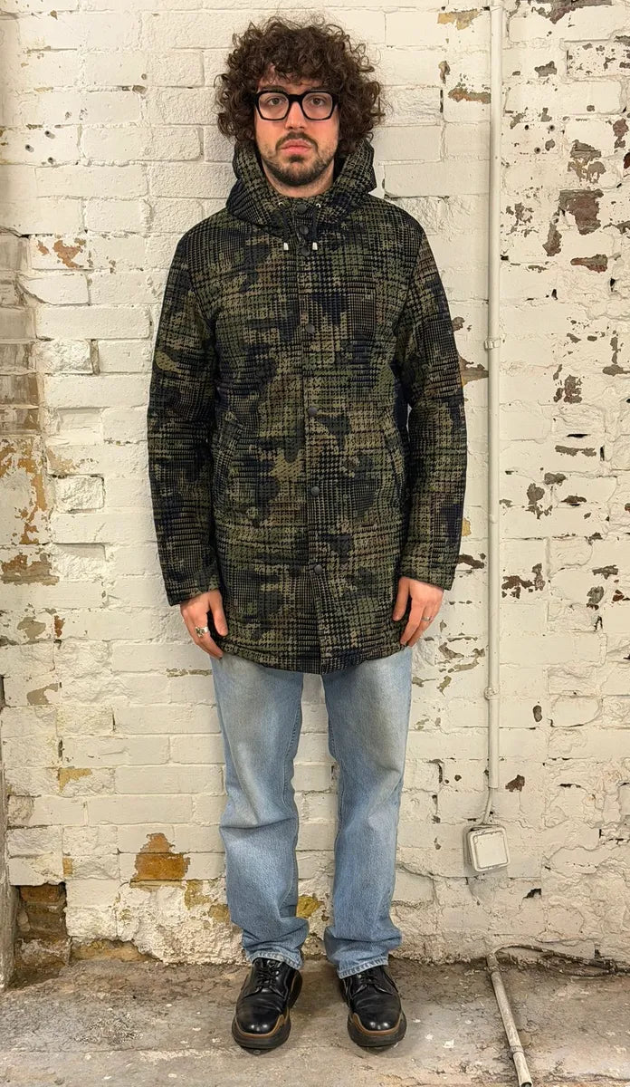 Daniele Alessandrini Camo Green Long Hooded Jacket YHDwSxc 2