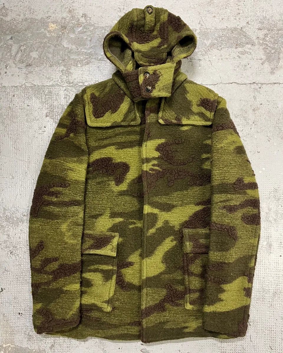 Daniele Alessandrini Camo Green Wool Detachable Hood Military Jacket YROcTen 3