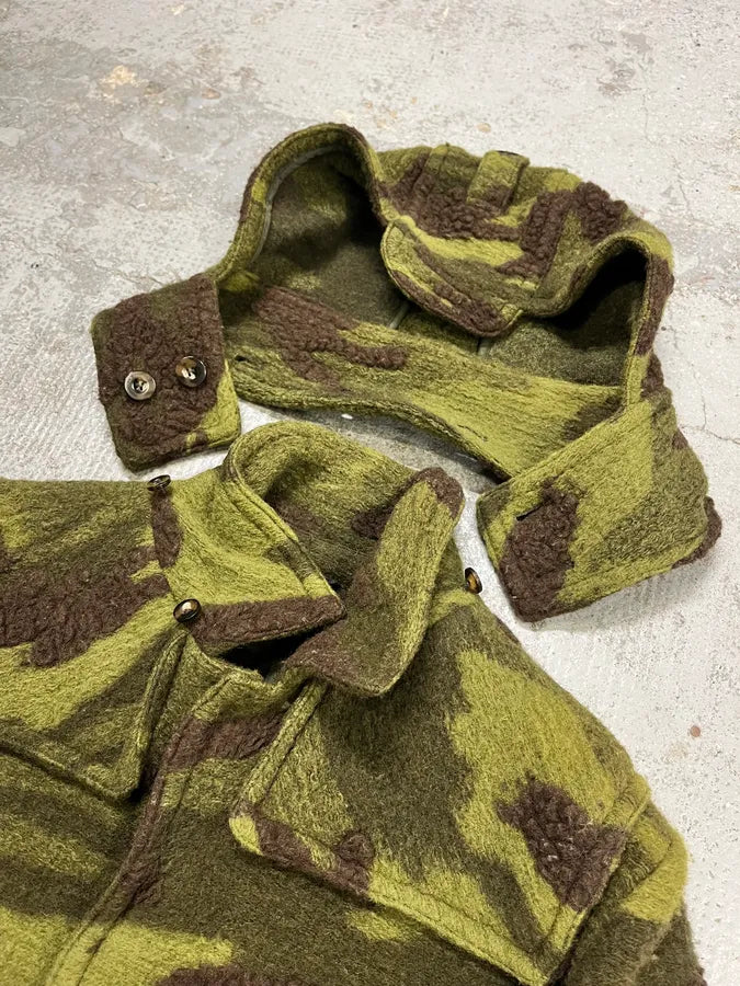 Daniele Alessandrini Camo Green Wool Detachable Hood Military Jacket YROcTen 5