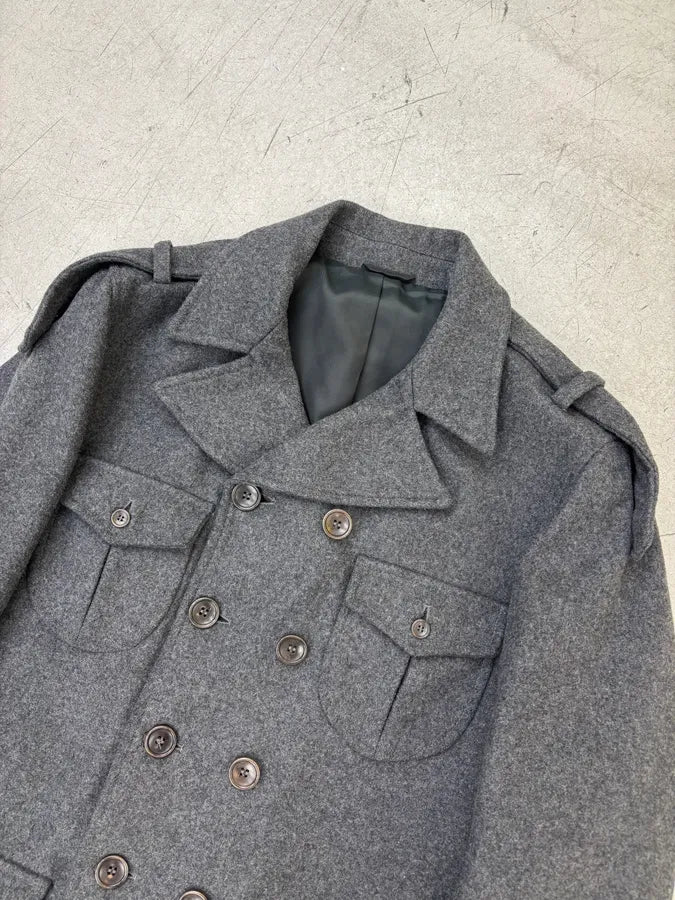 Daniele Alessandrini Buttoned Wool Military Long Coat DulHWLn 3