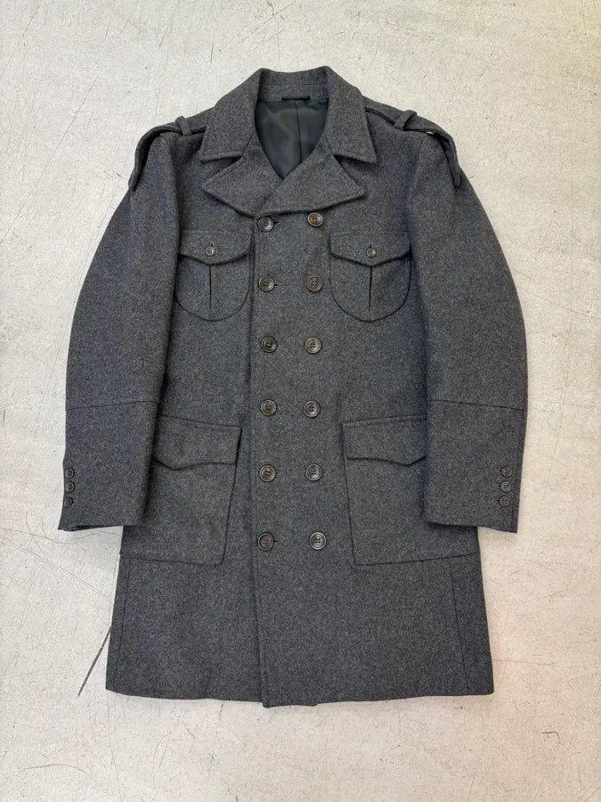 Daniele Alessandrini Buttoned Wool Military Long Coat DulHWLn 0