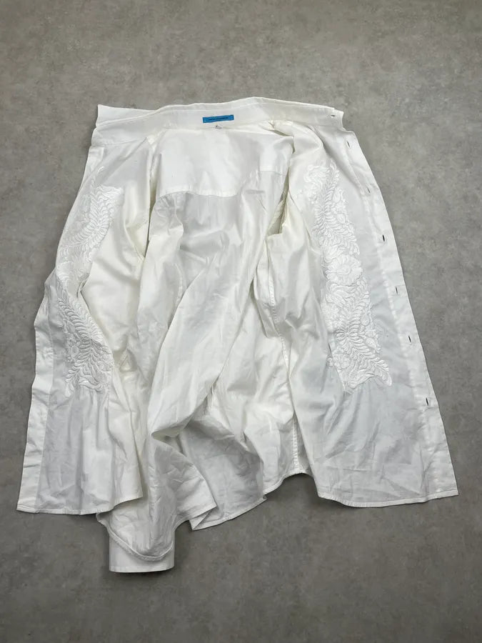 Daniele Alessandrini Creamy White Royal Embroidered Shirt VaCwRdH 7