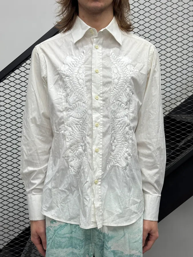 Daniele Alessandrini Creamy White Royal Embroidered Shirt VaCwRdH 0
