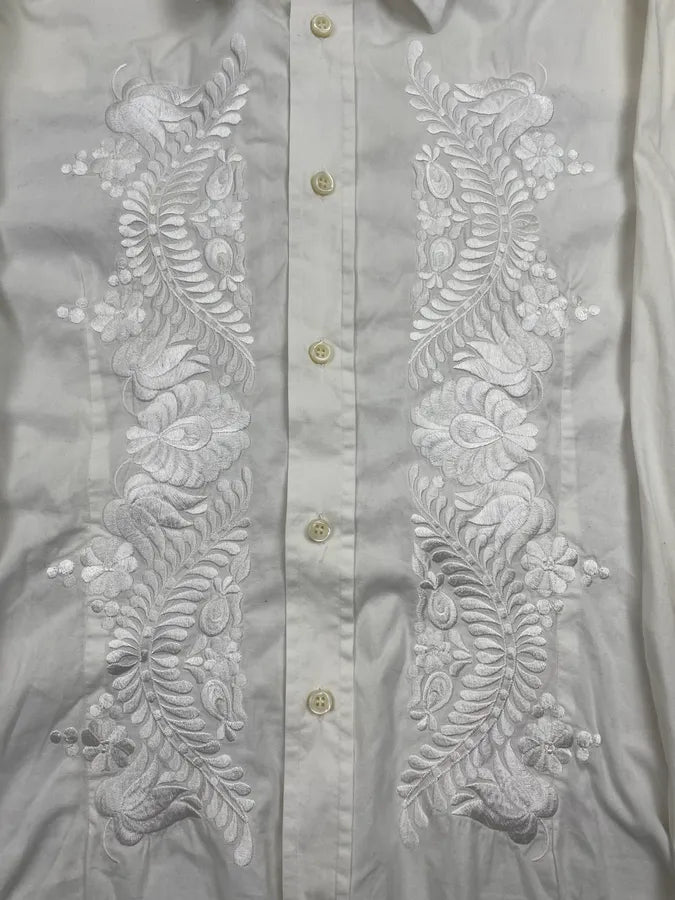 Daniele Alessandrini Creamy White Royal Embroidered Shirt VaCwRdH 6