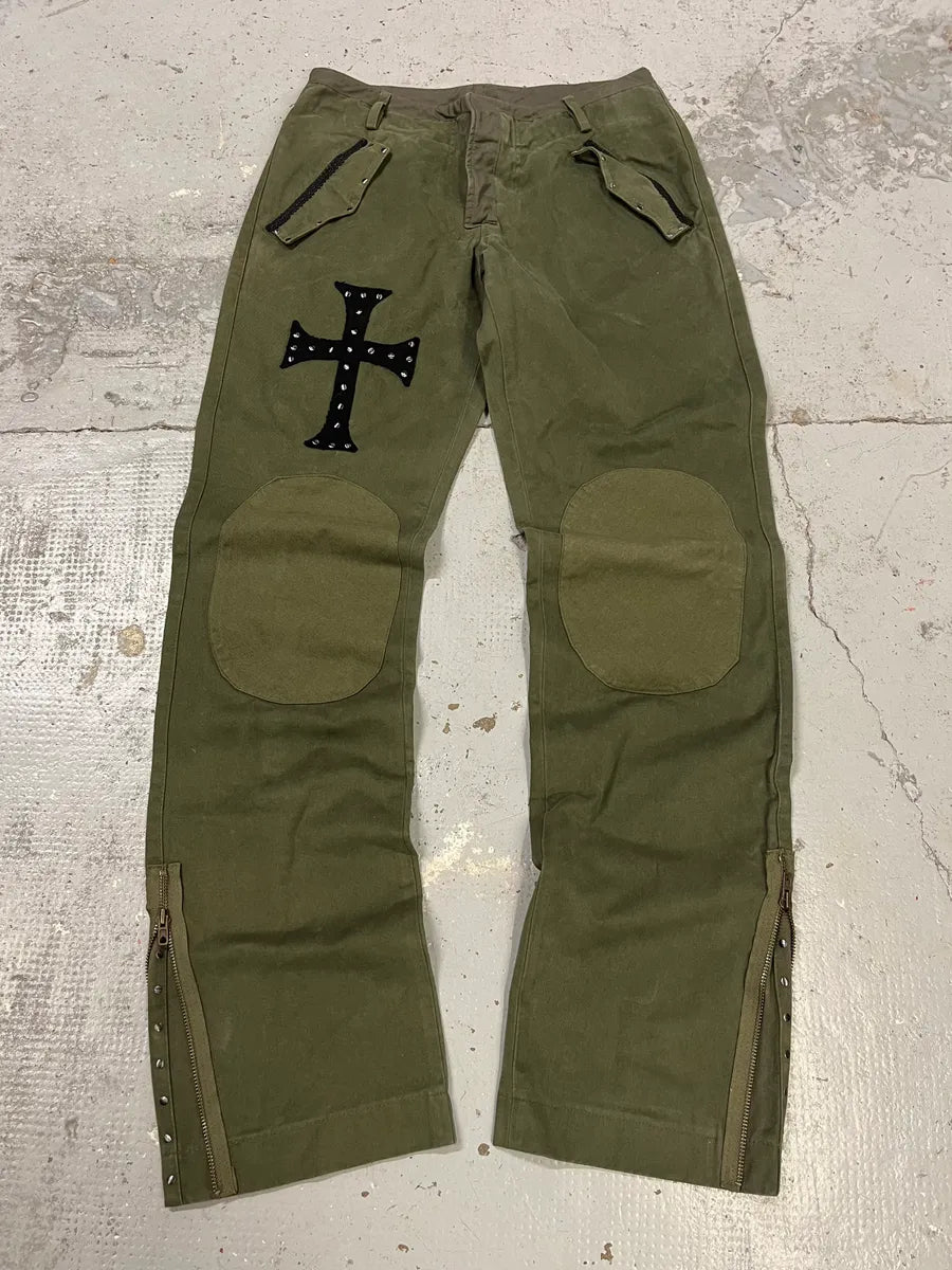 Daniele Alessandrini Cross Patch Olive Pants EnuzOHZ 0