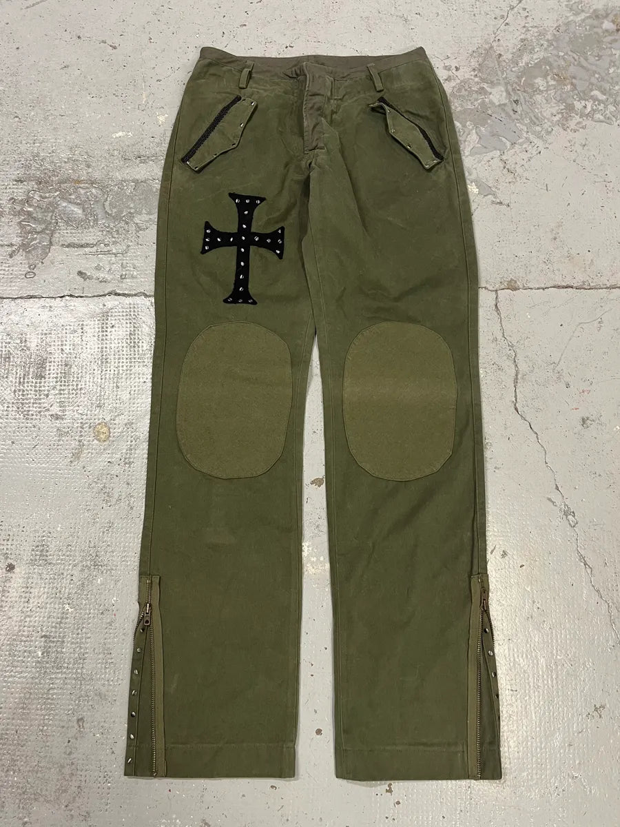 Daniele Alessandrini Cross Patch Olive Pants EnuzOHZ 4