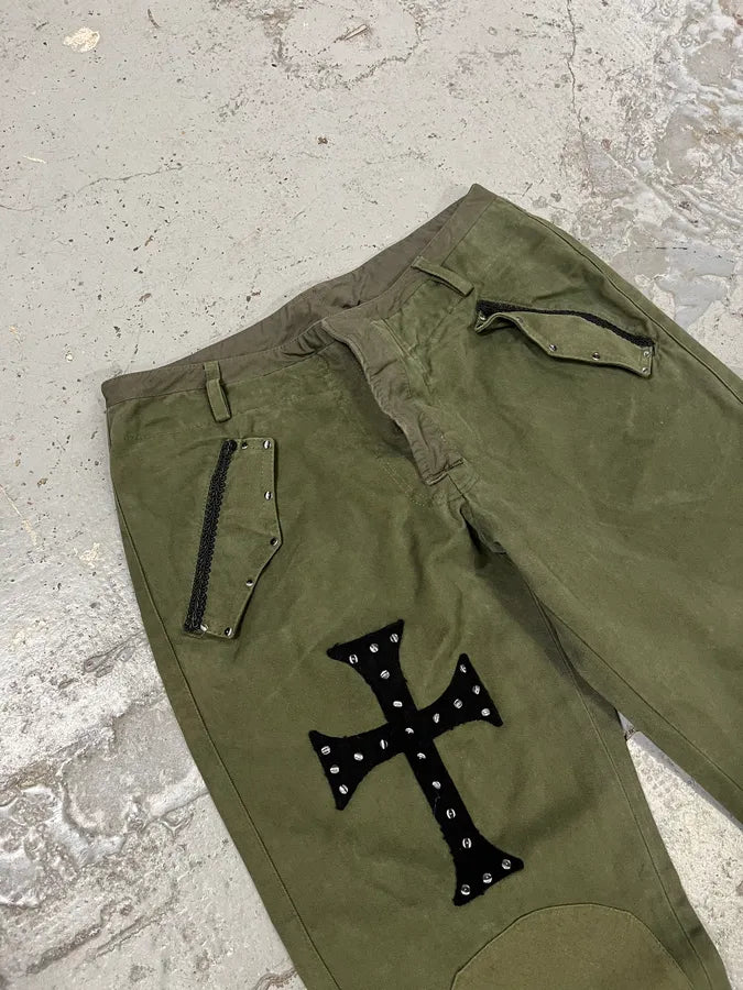 Daniele Alessandrini Cross Patch Olive Pants EnuzOHZ 6