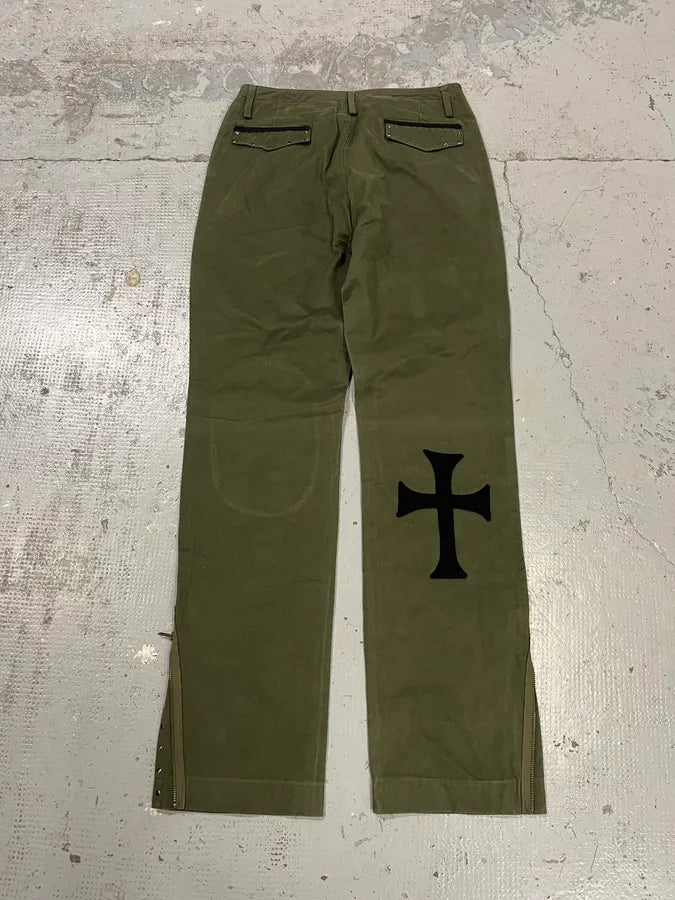 Daniele Alessandrini Cross Patch Olive Pants EnuzOHZ 8