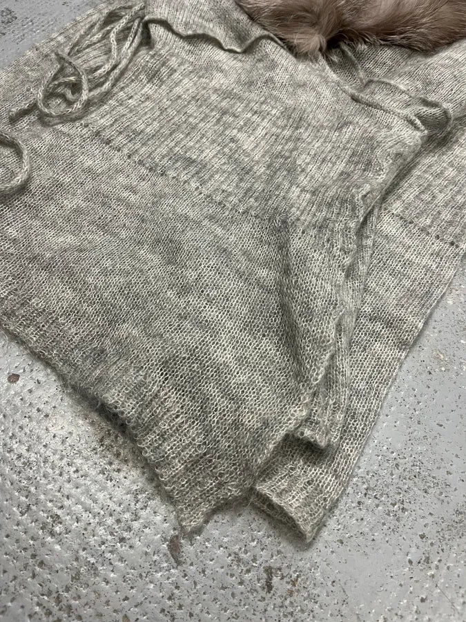 Daniele Alessandrini Fur Collar Mohair Cardigan  tHkwuTB 6