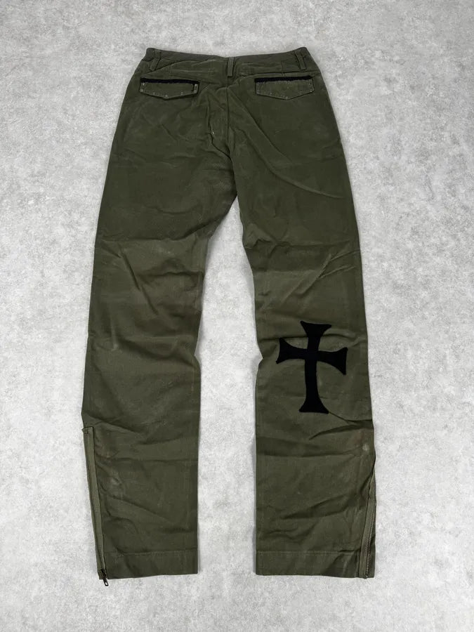 Daniele Alessandrini Green Cross Patch Flare Pants ddxBwFE 4