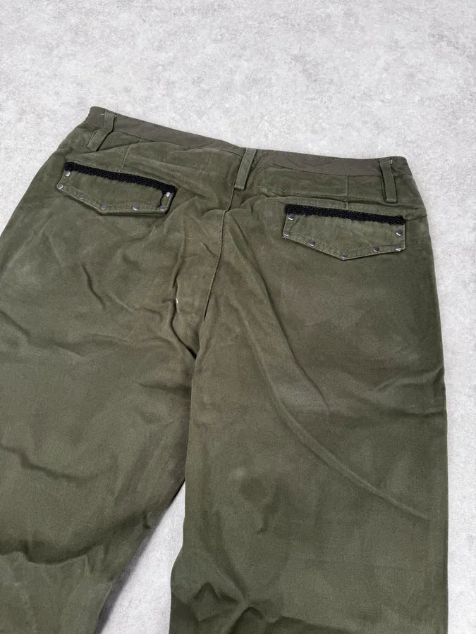 Daniele Alessandrini Green Cross Patch Flare Pants ddxBwFE 6