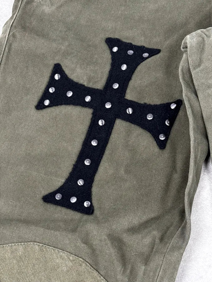 Daniele Alessandrini Green Cross Patch Flare Pants ddxBwFE 7