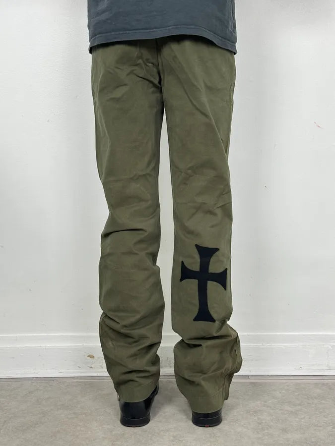 Daniele Alessandrini Green Cross Patch Flare Pants ddxBwFE 2
