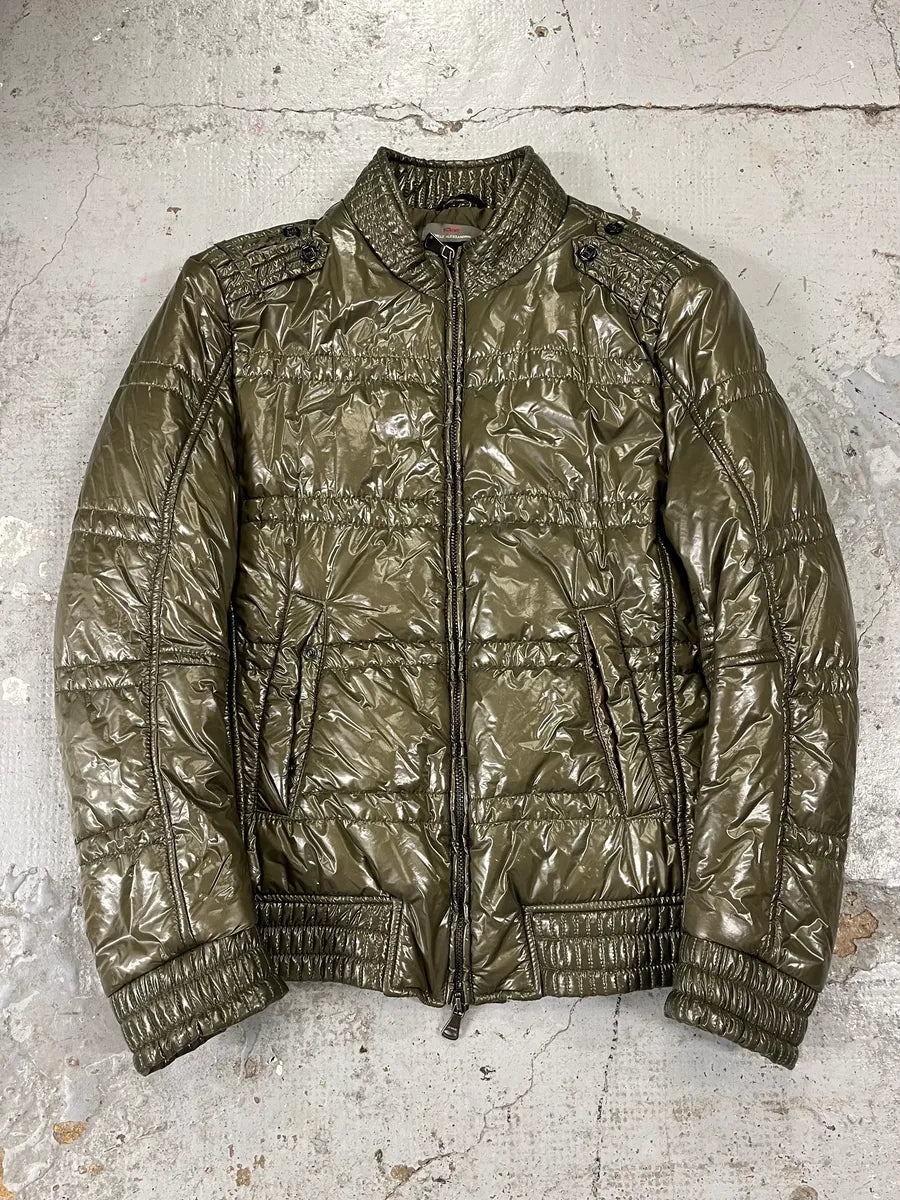 Daniele Alessandrini Green Patent Puffer British Puffer Jacket MrynkCC 0