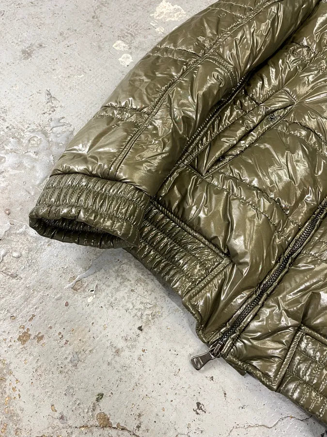 Daniele Alessandrini Green Patent Puffer British Puffer Jacket MrynkCC 5