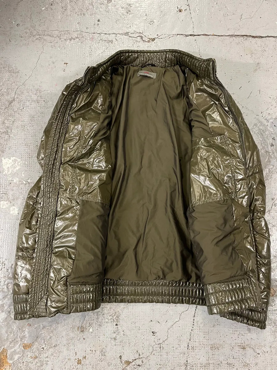 Daniele Alessandrini Green Patent Puffer British Puffer Jacket MrynkCC 7