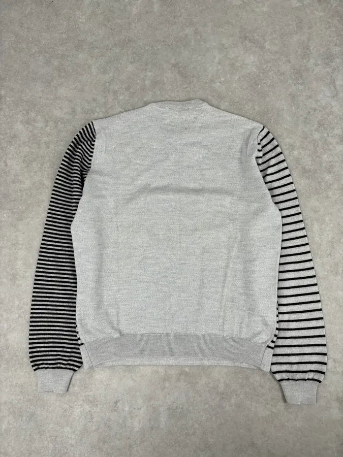 Daniele Alessandrini Grey & Black Striped Wool Sweater ICkVTaA 4