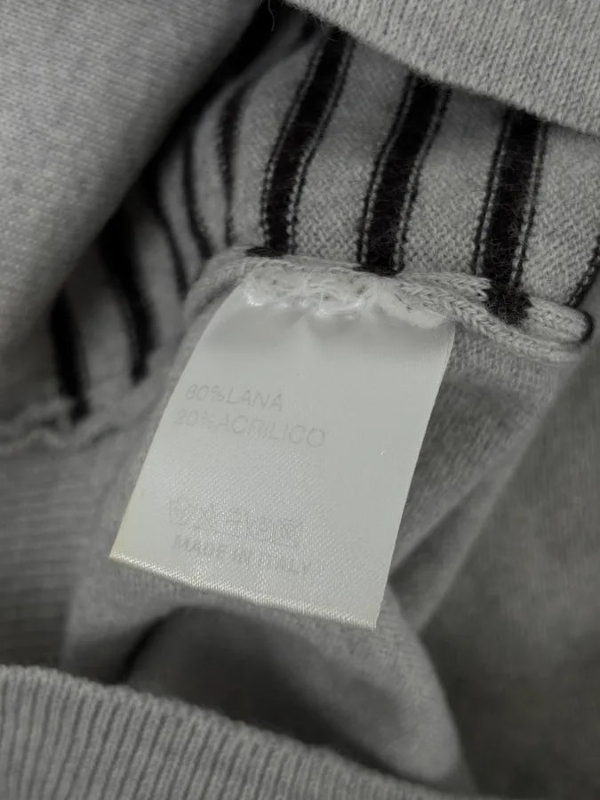 Daniele Alessandrini Grey & Black Striped Wool Sweater ICkVTaA 8