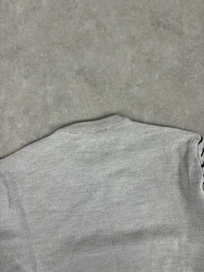 Daniele Alessandrini Grey & Black Striped Wool Sweater ICkVTaA 5