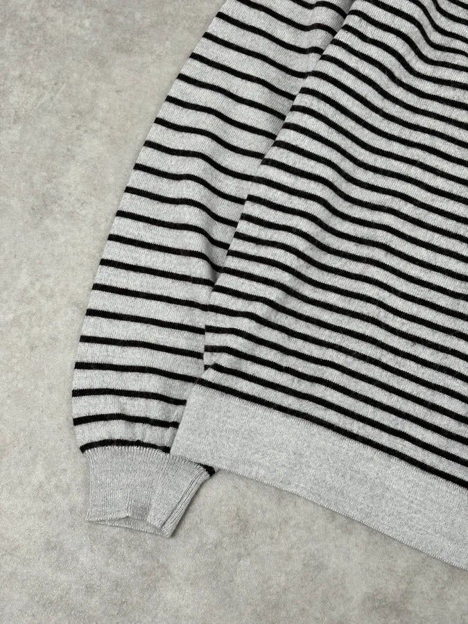 Daniele Alessandrini Grey & Black Striped Wool Sweater ICkVTaA 7