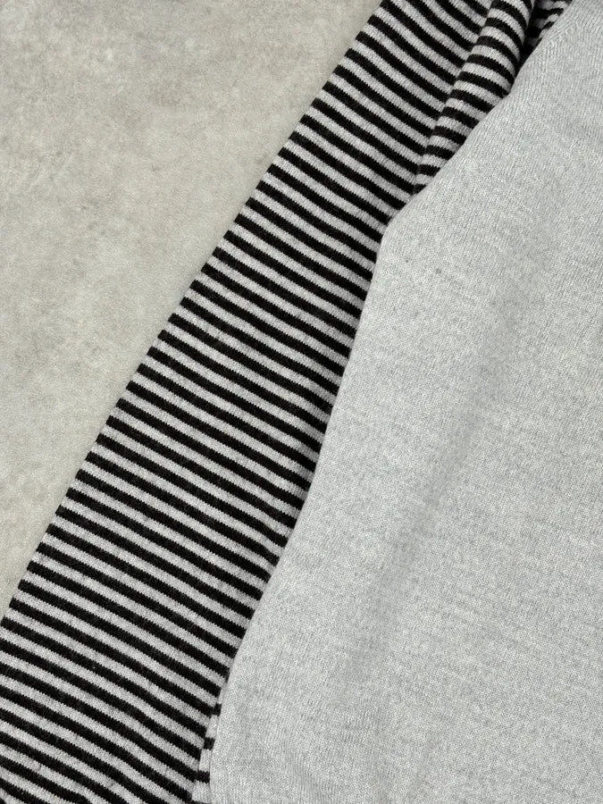 Daniele Alessandrini Grey & Black Striped Wool Sweater ICkVTaA 6