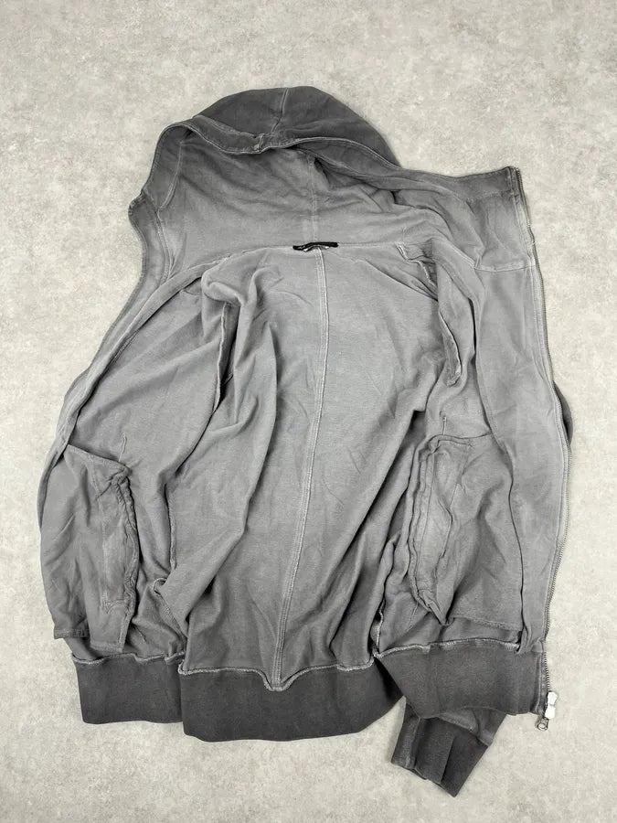 Daniele Alessandrini Grey Washed Zip-up Hoodie yNxXVxW 8